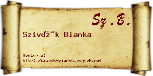 Szivák Bianka névjegykártya