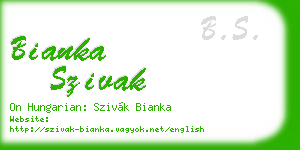 bianka szivak business card